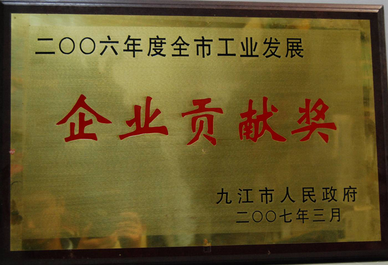 全市企業(yè)貢獻(xiàn)獎(jiǎng)（江西亞東）