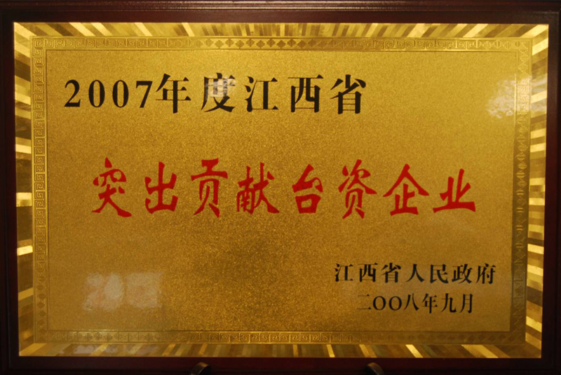 江西省突出貢獻(xiàn)臺(tái)資企業(yè)（江西亞東）