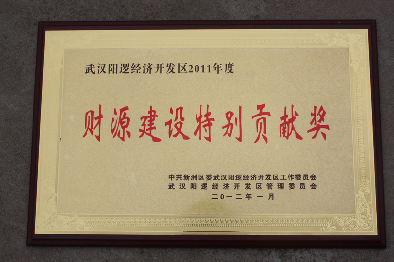 財源建設(shè)特別貢獻(xiàn)單位（湖北亞東）