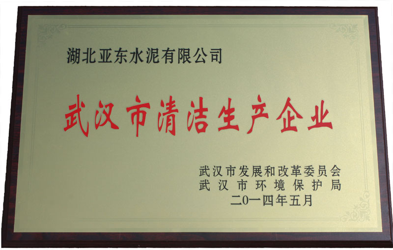 武漢市清潔生產(chǎn)企業(yè)（湖北亞東）