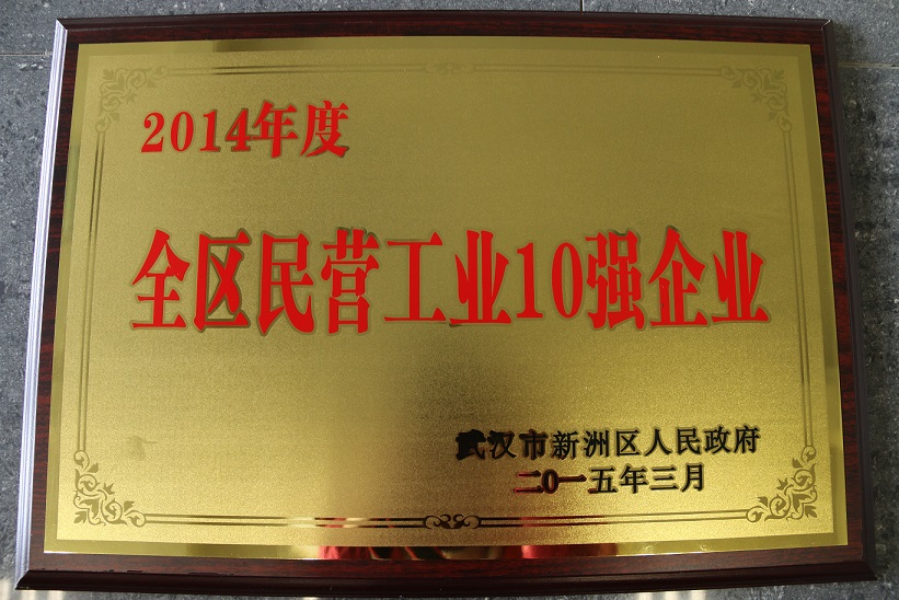 2014年度全區(qū)民營企業(yè)10強(qiáng)企業(yè)(湖北亞東)