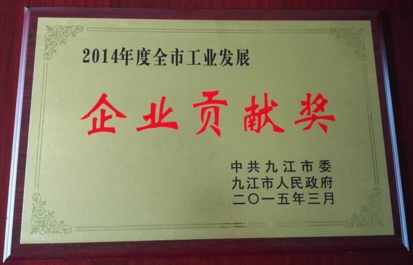 九江市企業(yè)貢獻(xiàn)獎(jiǎng)（江西亞?wèn)|）
